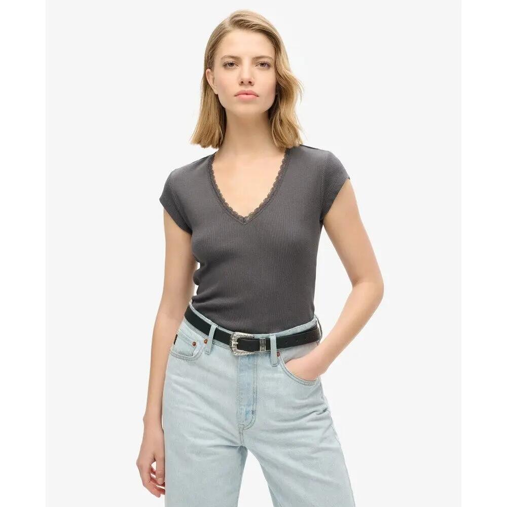T-shirt col V avec liseré en dentelle femme Superdry Athletic Essentials 2/6