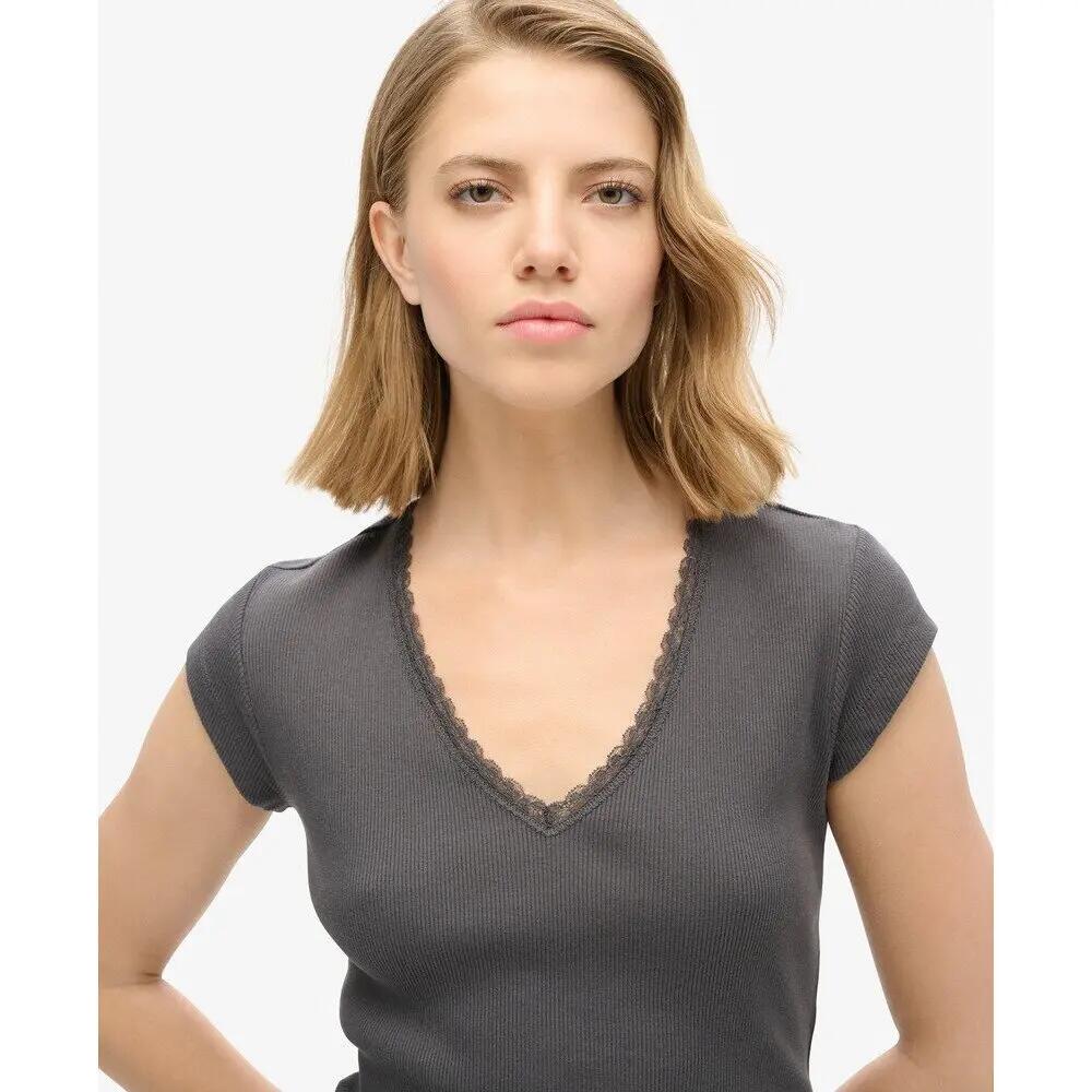 T-shirt col V avec liseré en dentelle femme Superdry Athletic Essentials 5/6