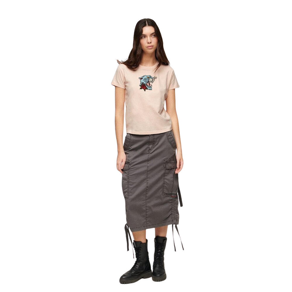 T-shirt aderente ricamato effetto tatuaggio donna Superdry 4/7