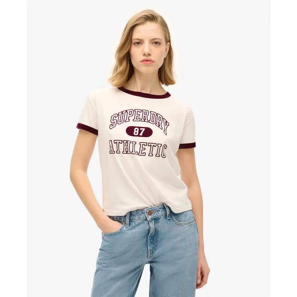 T-shirt ajusté femme Superdry Athletic Essentials Ringer 2/7