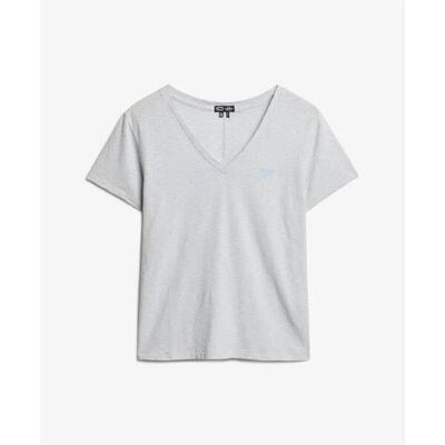 Geborduurd en gevlamd dames-t-shirt met v-hals superdry