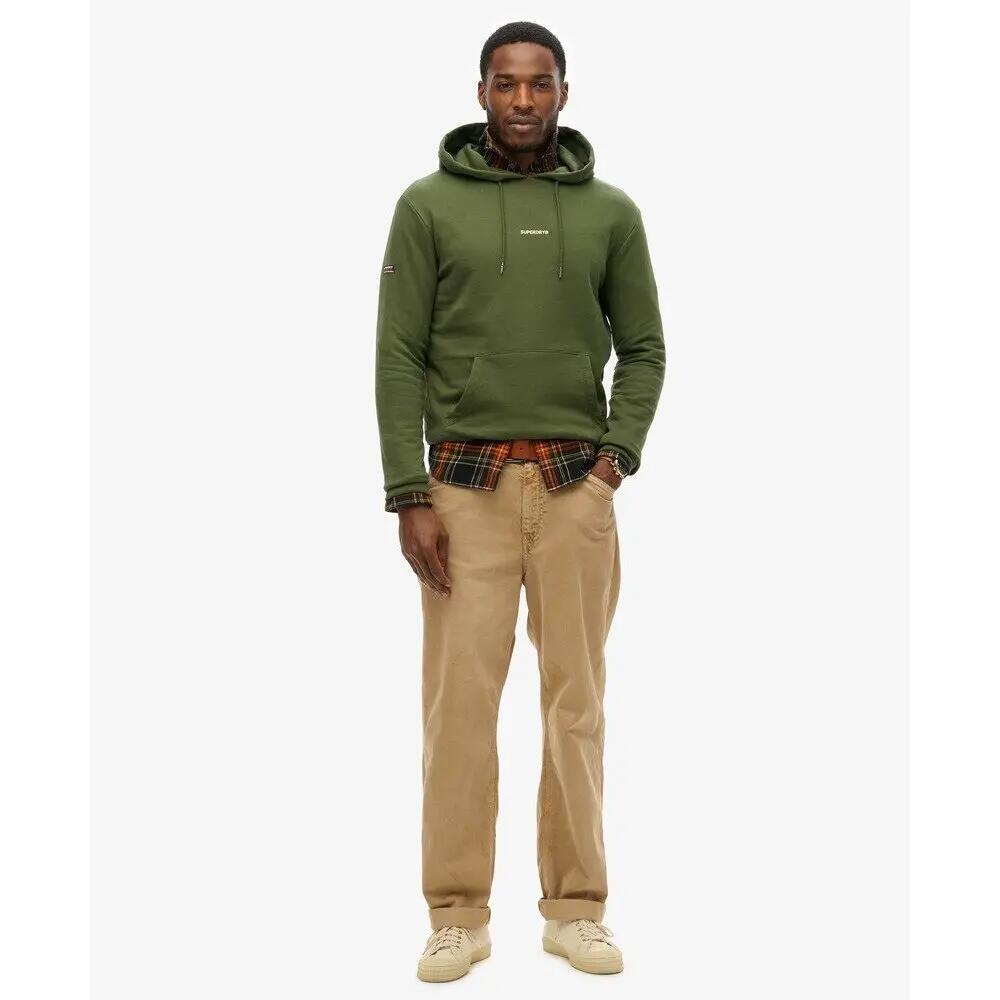 Superdry Herren Hoodie Khaki – schlichter Kapuzenpullover 3/6