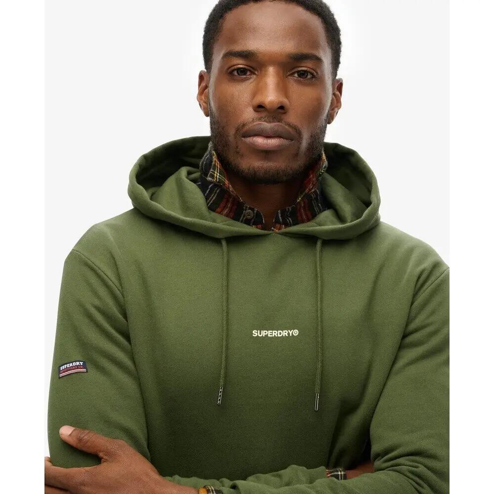Superdry Herren Hoodie Khaki – schlichter Kapuzenpullover 5/6