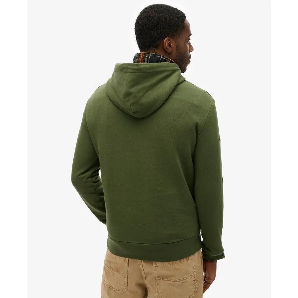 Superdry Herren Hoodie Khaki – schlichter Kapuzenpullover 4/6