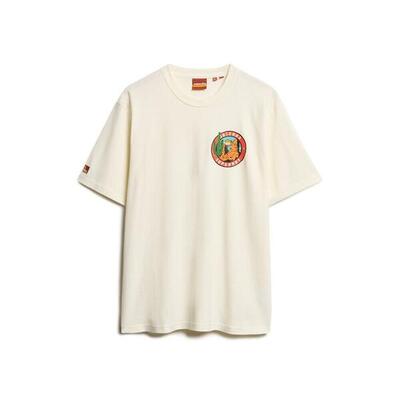 Bedrukt borst t-shirt superdry travel postcard