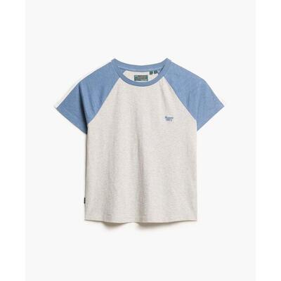 Retro gemêlede t-shirt met logo voor vrouwen superdry essential