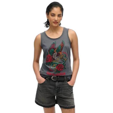 Top bez rękawów z odkrytymi ramionami dla kobiet Superdry Neo Trad Tattoo