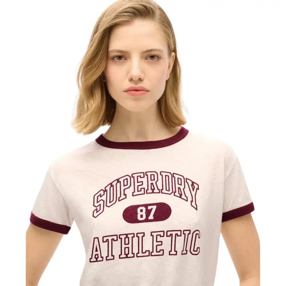 Camiseta entallada de mujer Superdry Athletic Essentials Ringer 6/7