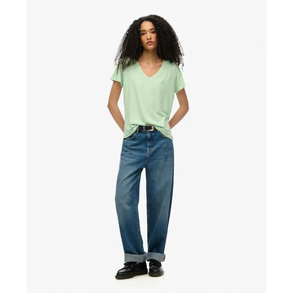 T-shirt à col en V brodée femme Superdry Slub 2/6