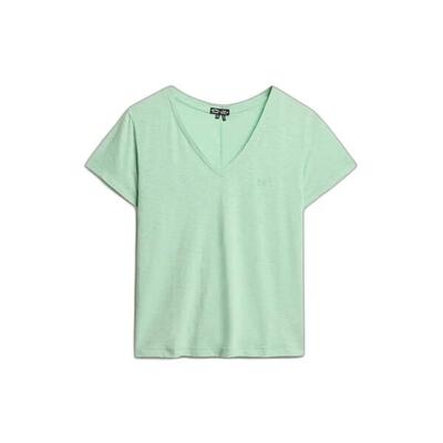 V-hals geborduurd t-shirt dames superdry slub