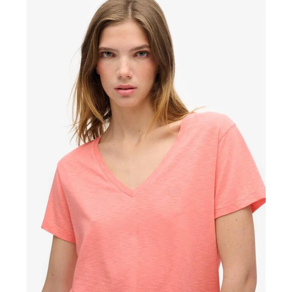 T-shirt à col en V brodée femme Superdry Slub 5/6