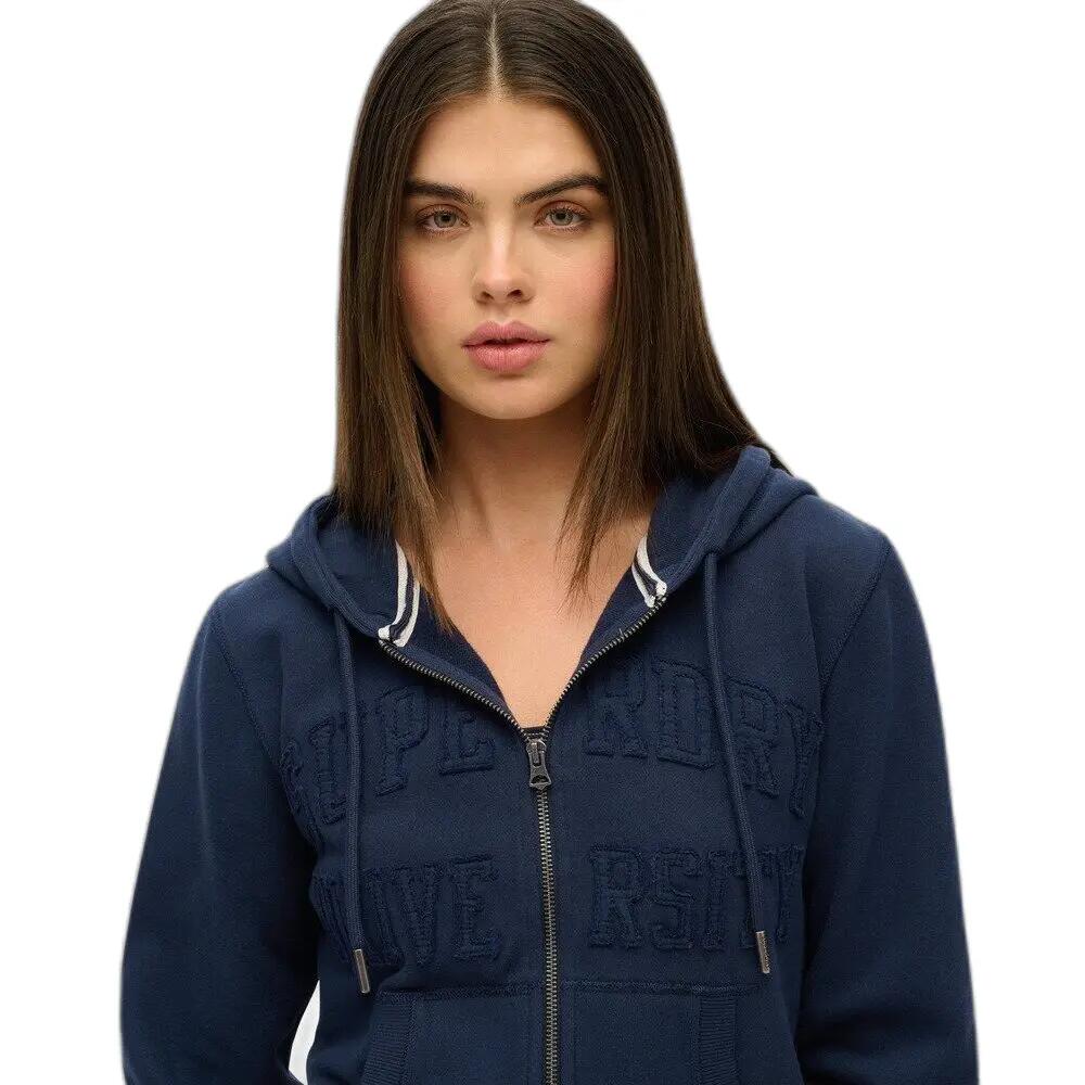 Felpa con cerniera a cappuccio da donna Superdry Athletic Tonal Crop 5/6