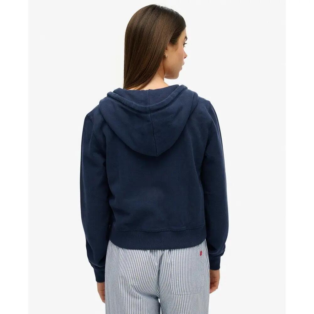 Felpa con cerniera a cappuccio da donna Superdry Athletic Tonal Crop 4/6