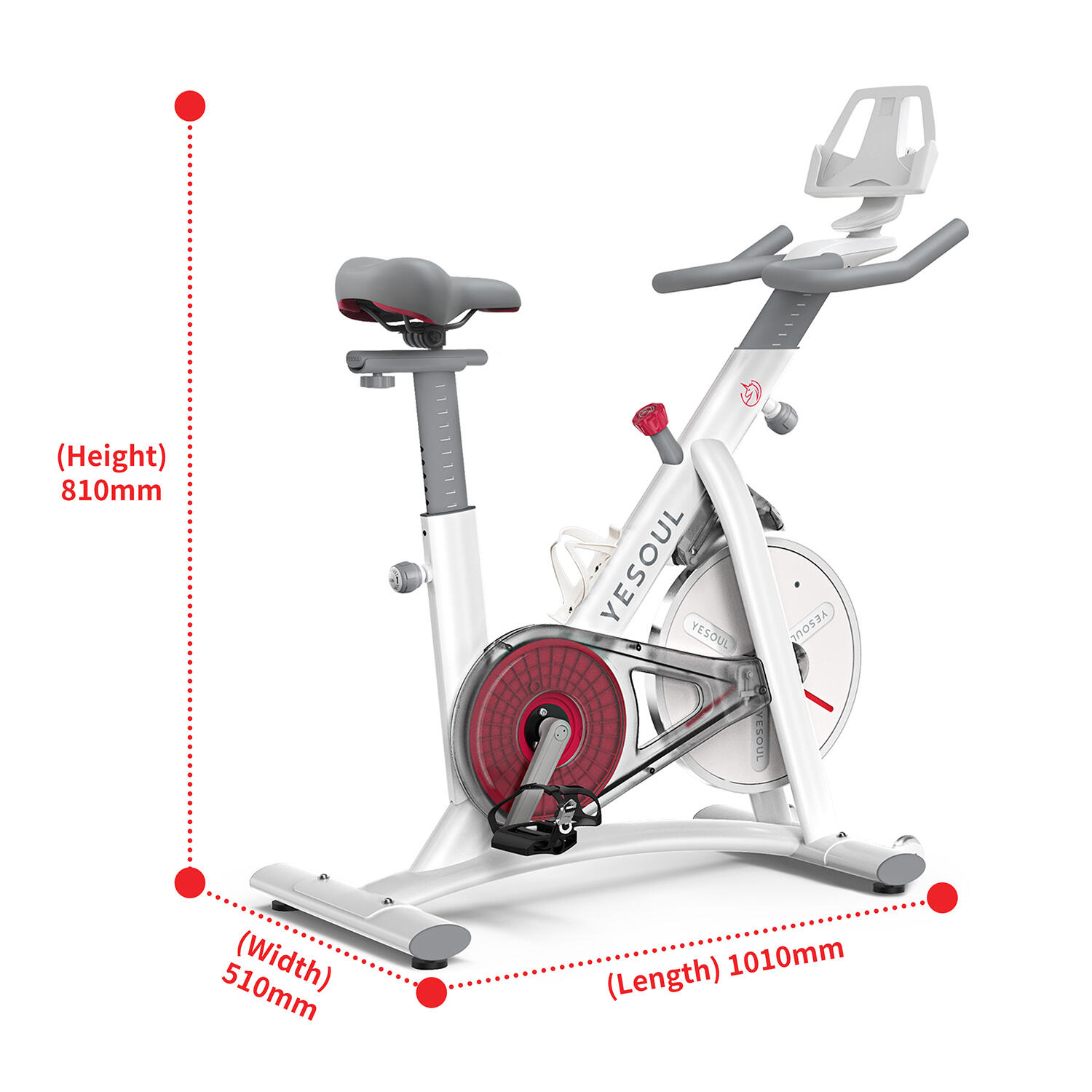 YESOUL S3 Smart Indoor Bike – Weiß 2/7