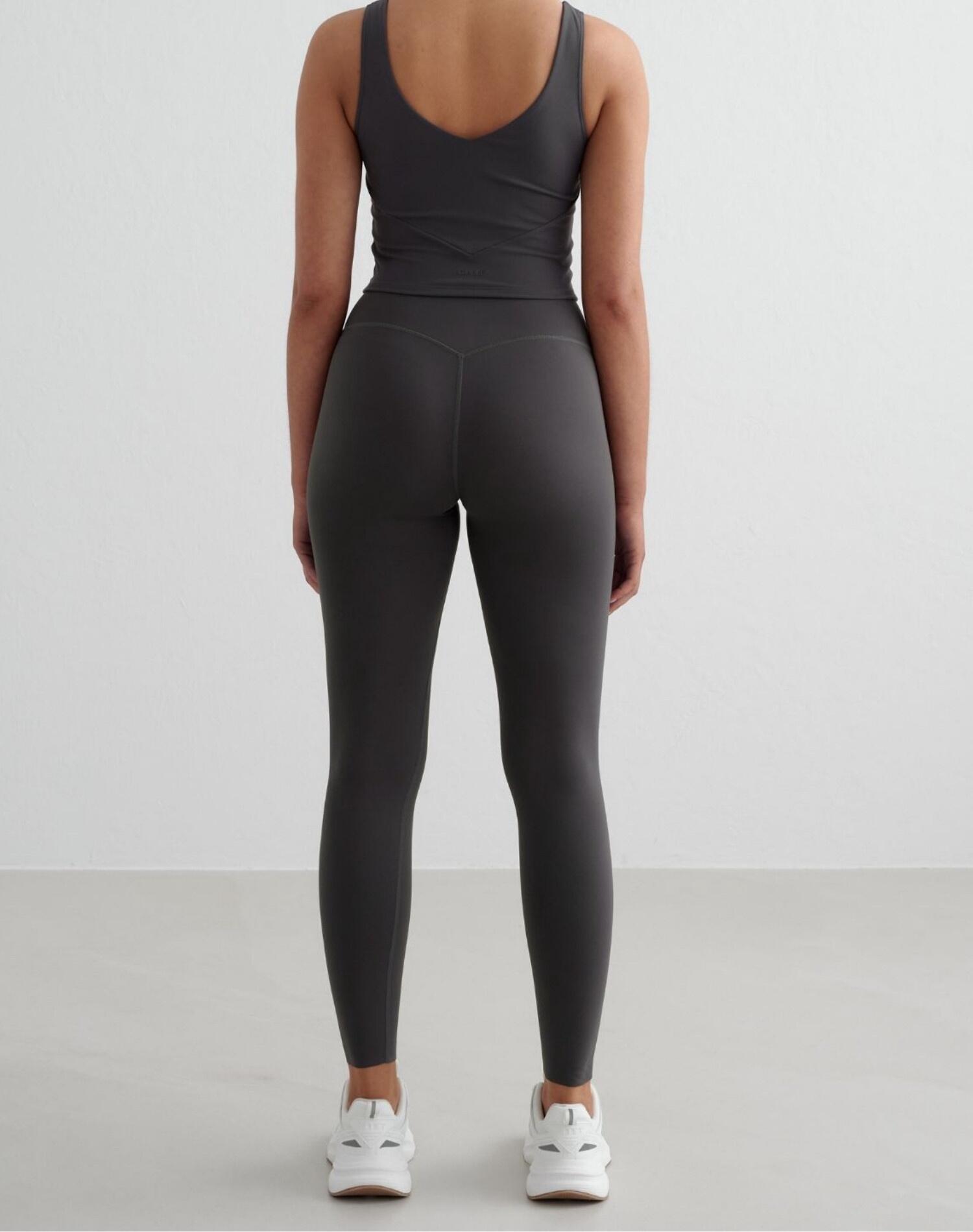 Damen Leggings Hoher Bund Schweißableitend squat proof Extralang Sense Grau 2/4