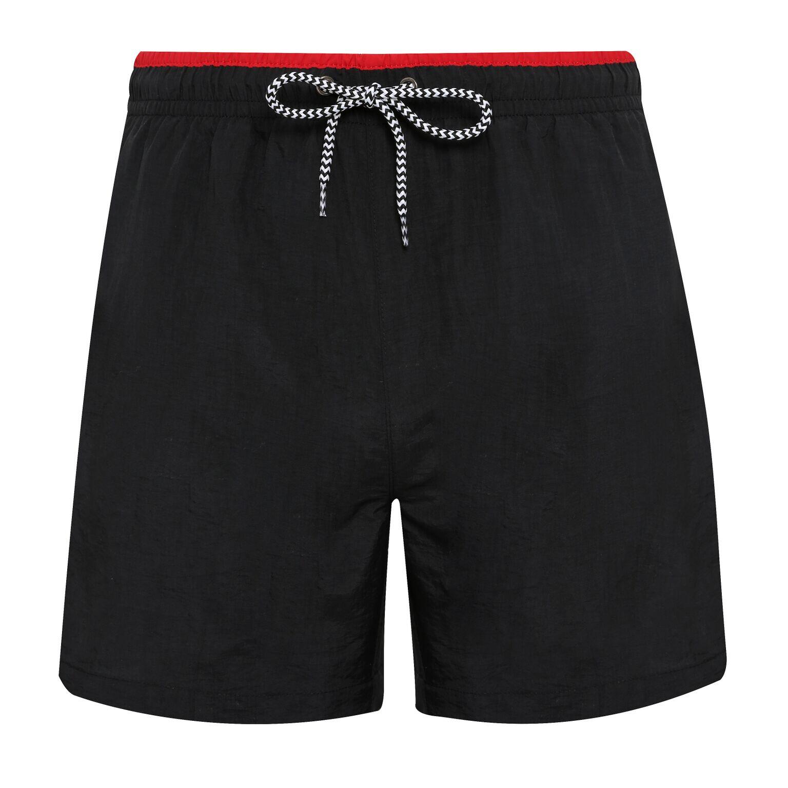 Mens Swim Shorts (Black/Red) 2/3