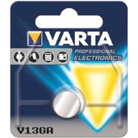 Varta Alkaline knoopcel V13GA/LR44 1.5V batterij, per stuk in blister.