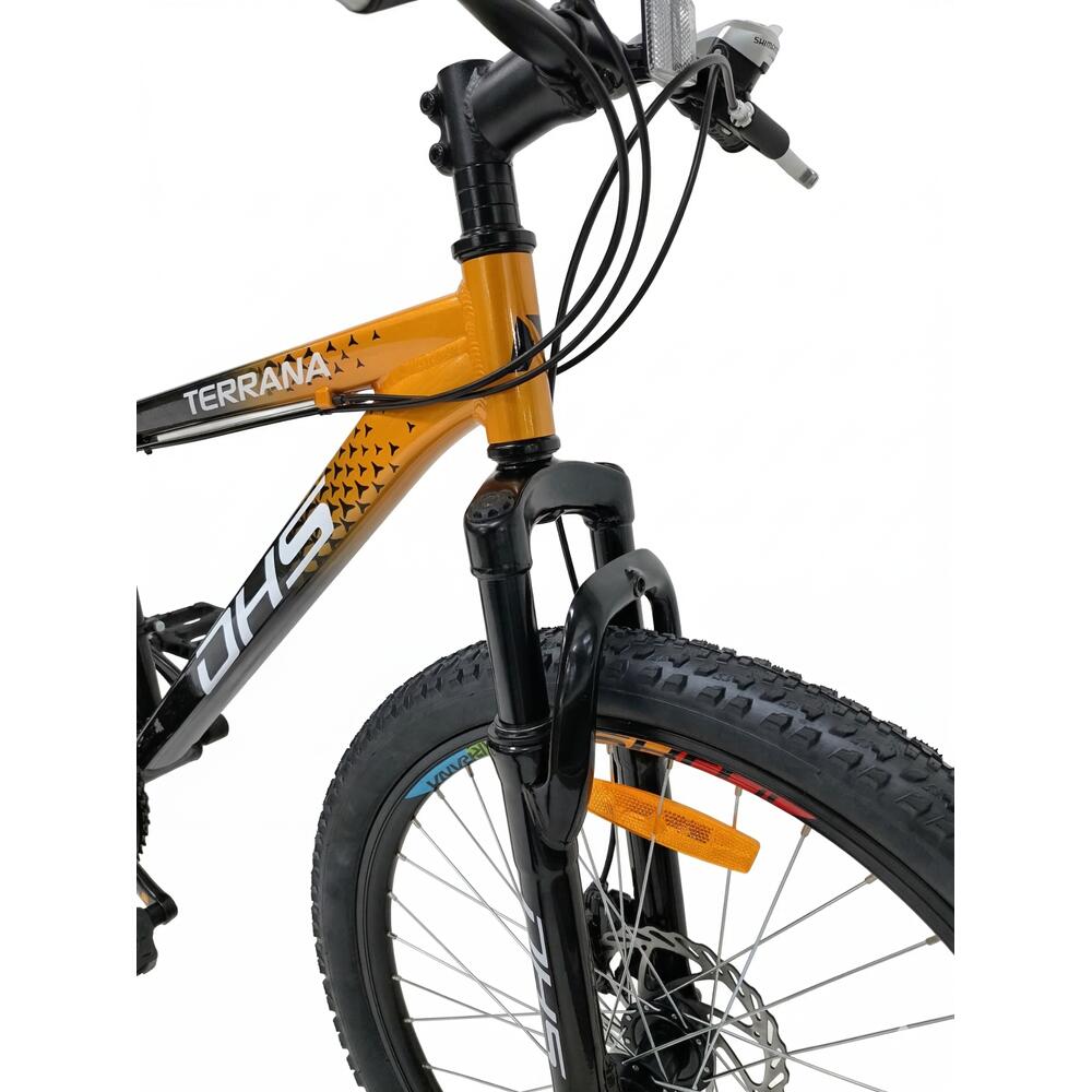 Kinderfahrrad DHS Terrana 2423 – 24 Zoll, Modell 2026, Orange-Schwarz 7/7