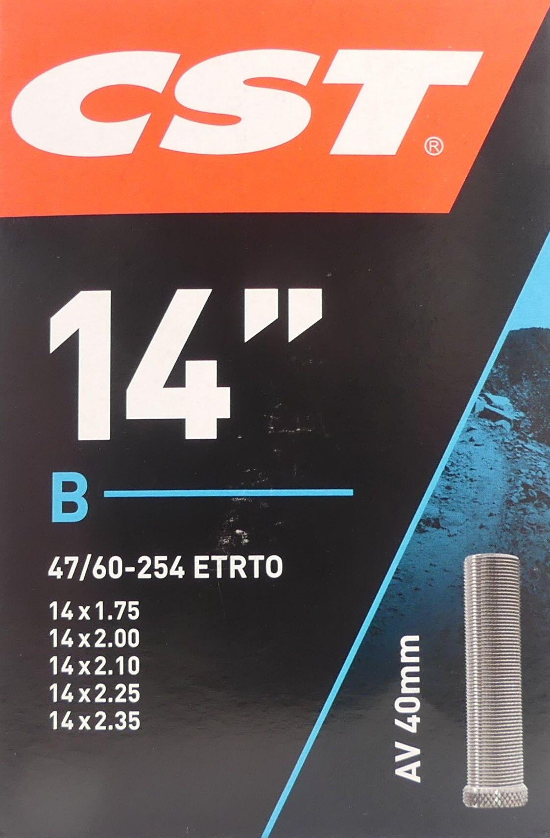 CST Camera d'aria CST AV40 14" 47/60-254 - valvola Schrader 40 mm.