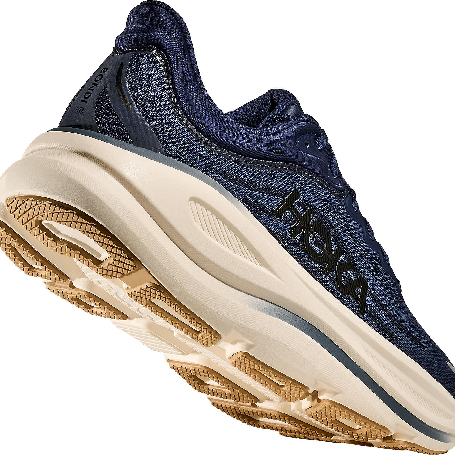 Hoka Bondi 9 para homem - sapatilhas de corrida, azul escuro, tamanho 46 5/7