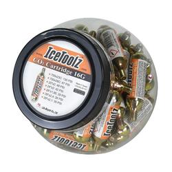 Cartouches de CO2 16 grammes avec filetage IceToolz A821 (pot de 50 pièces)