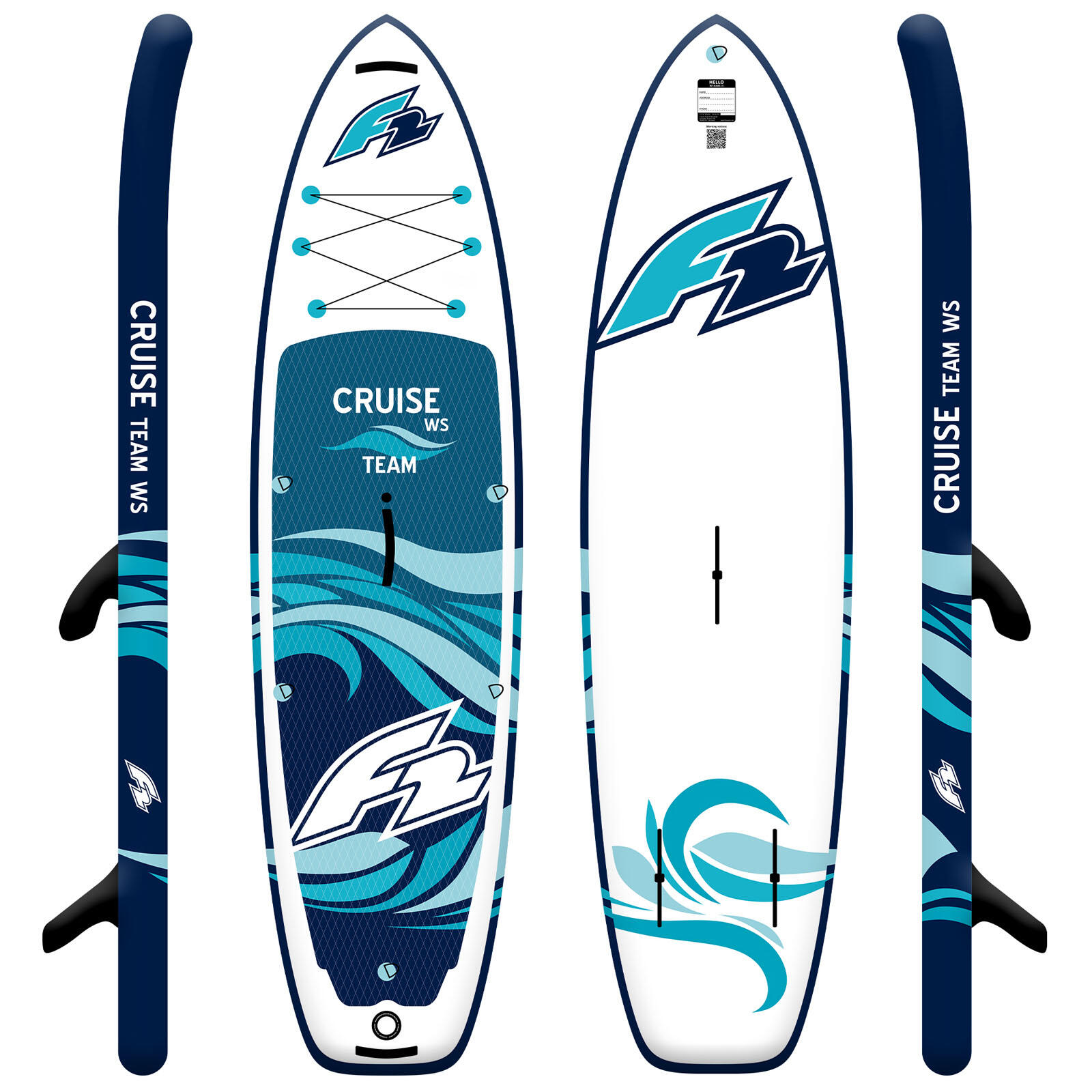 F2  SUP Stand Up Paddle Board Cruise Team WS HFT  10'6''  Türkis 2/2