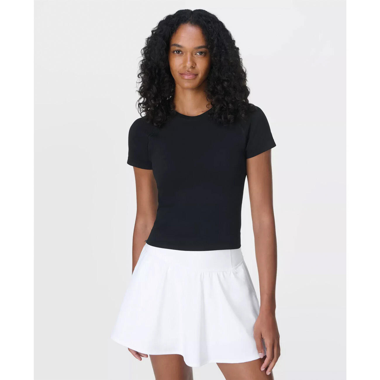 SWEATY BETTY Athlete Crop Seamless Workout T-Shirt T-shirt ZWART M 3/7
