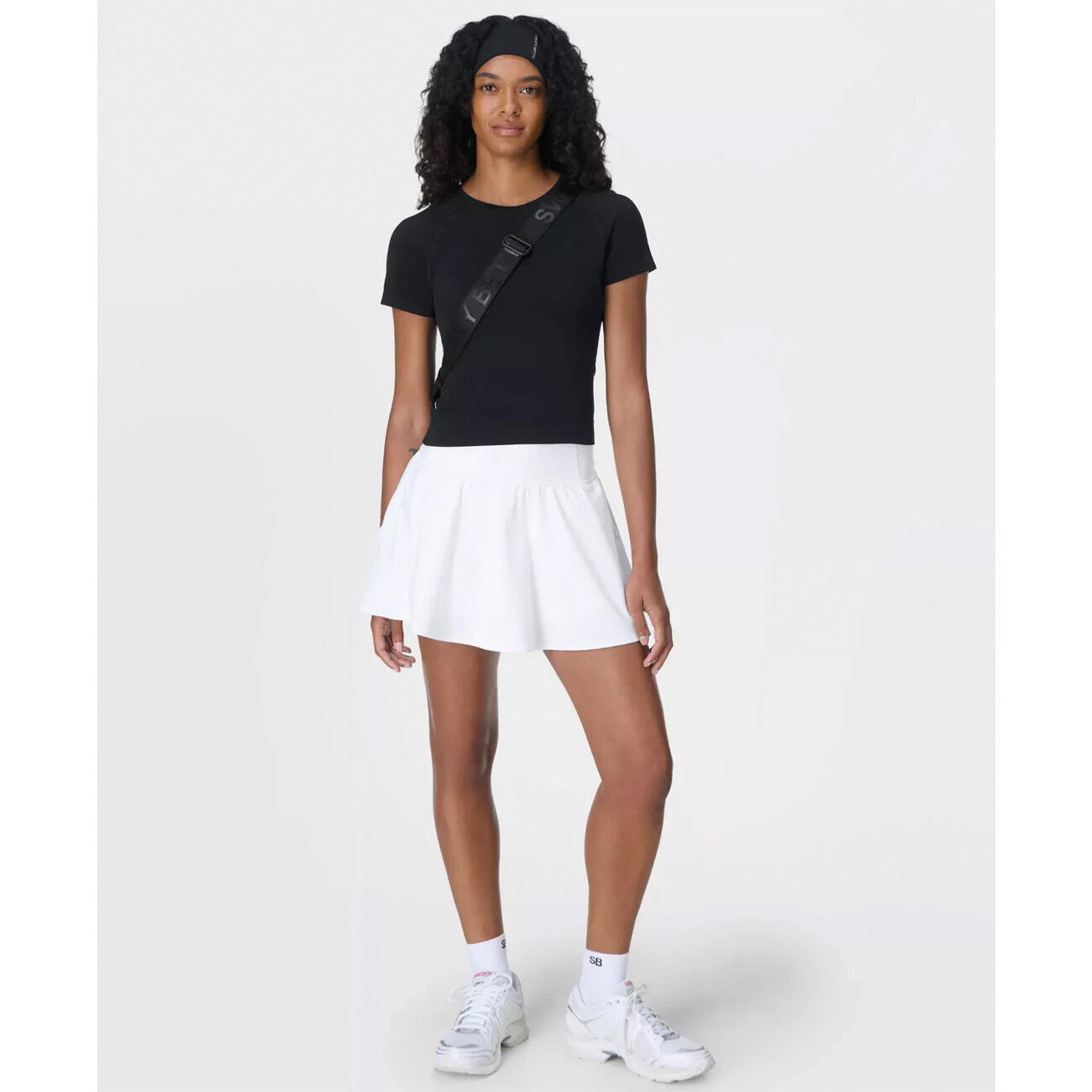 SWEATY BETTY Athlete Crop Seamless Workout T-Shirt T-shirt ZWART M 2/7