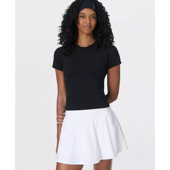 SWEATY BETTY Athlete Crop Seamless Workout T-Shirt T-shirt ZWART XL