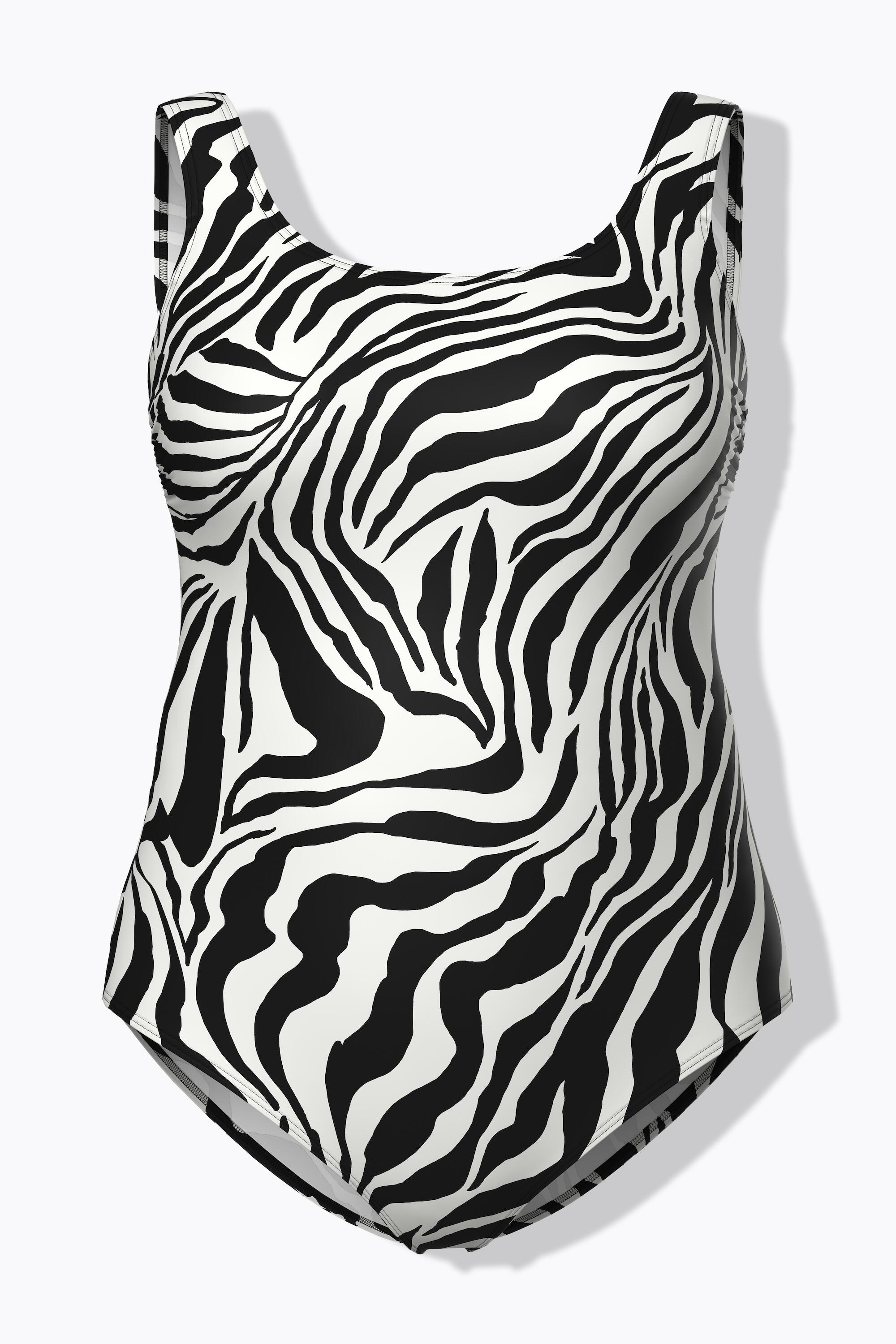 Femme Maillot de bain sans bonnets souples motif tigré et décolleté rond 6/7