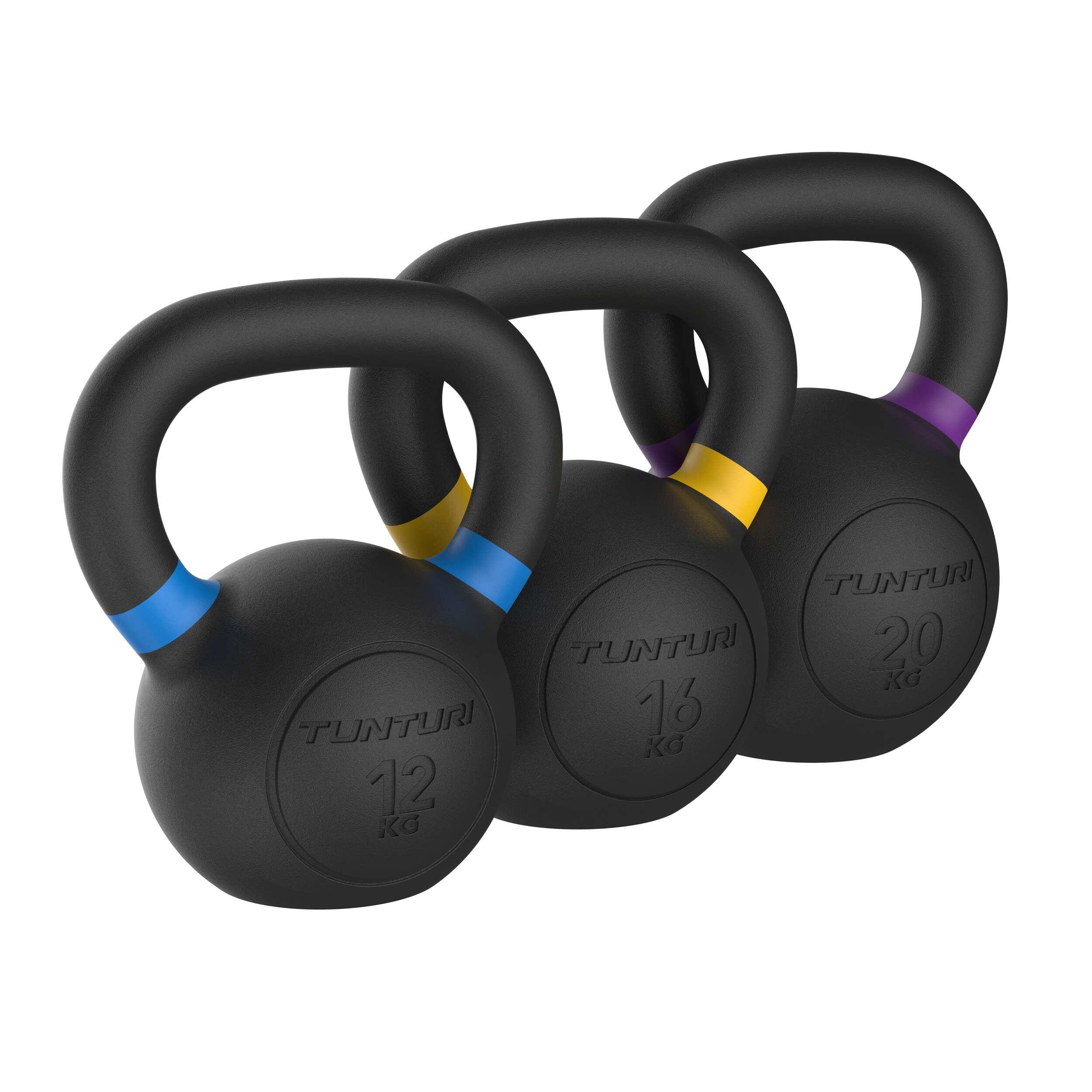 Kettlebell Platinum in ghisa - set 12-20kg con app fitness gratuita 2/7