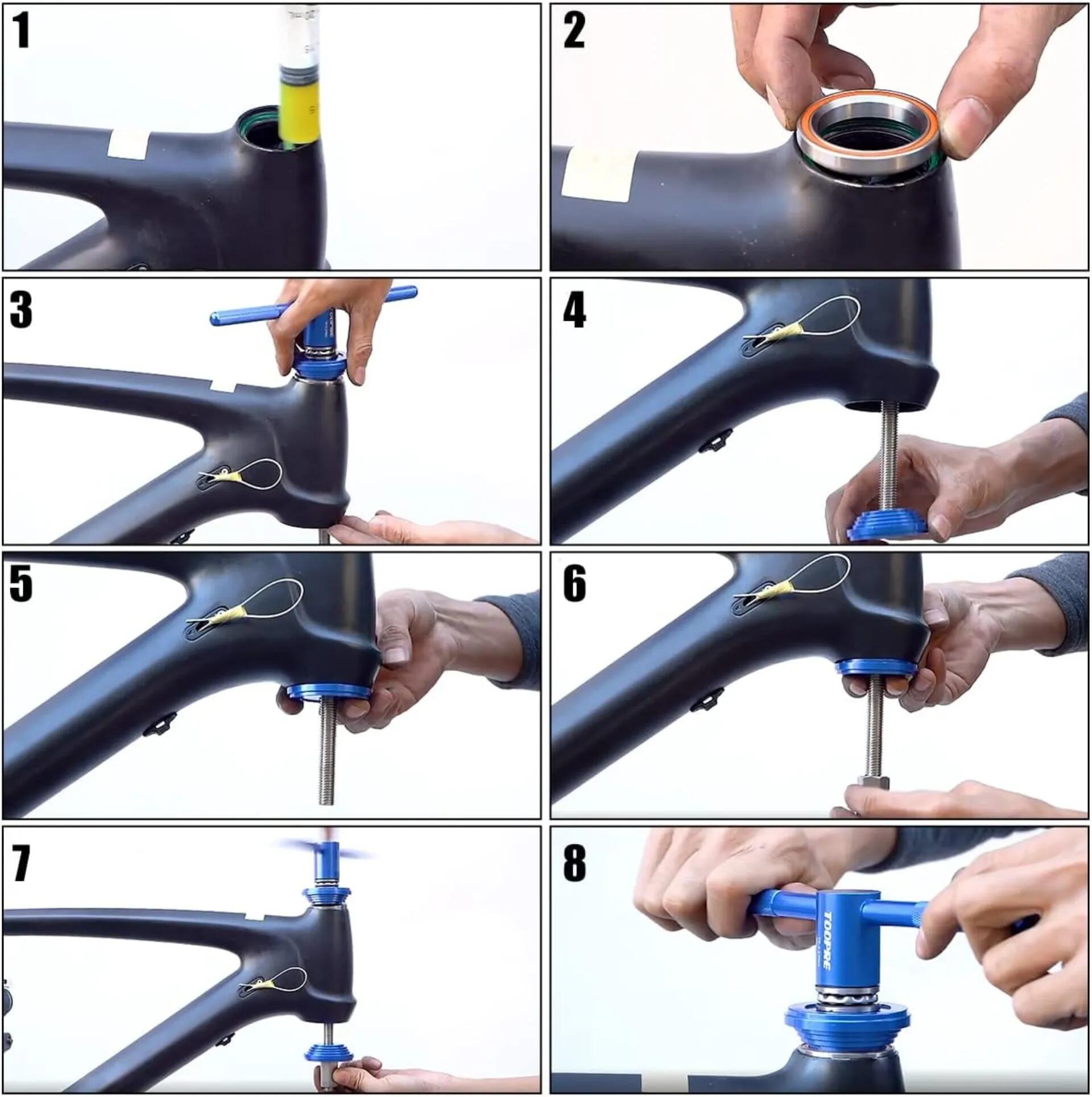 Pressa movimento centrale serie sterzo bici alluminio CNC 7/7
