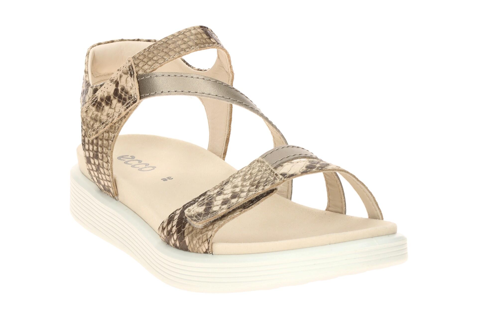 Ecco Soft Riemchen Sandale beige Schlange 238803 3/7