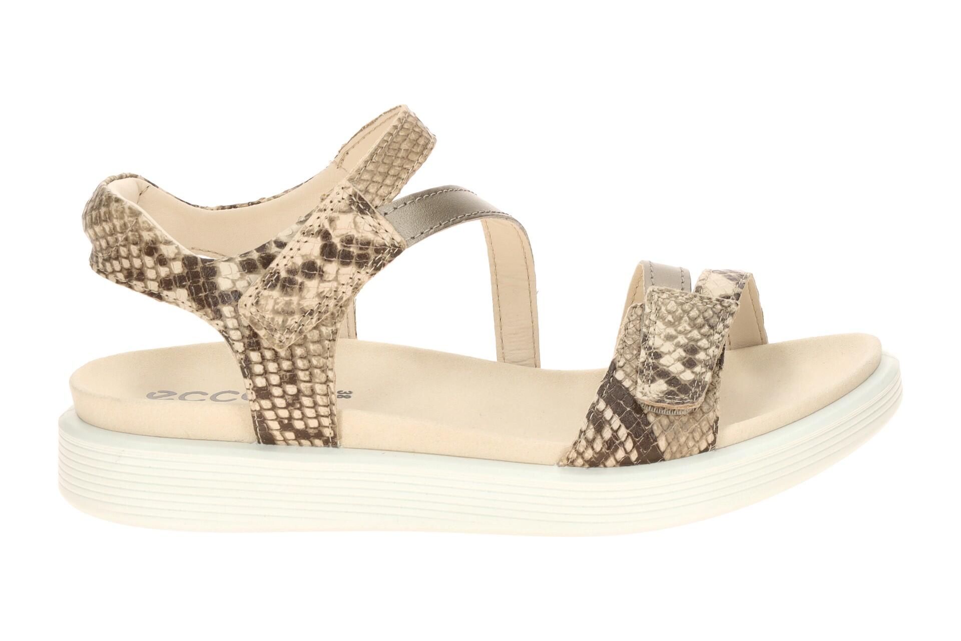 Ecco Soft Riemchen Sandale beige Schlange 238803 2/7