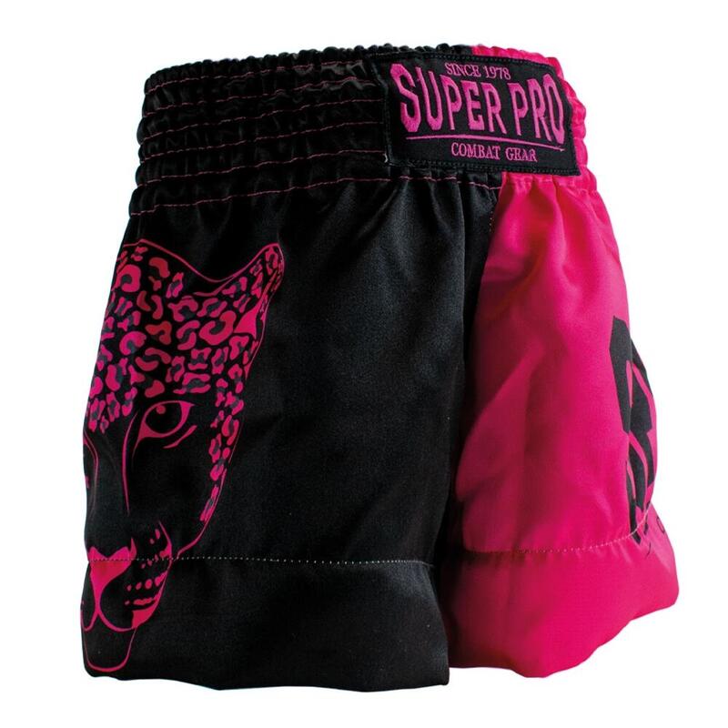 Super Pro short de boxe Gorilla junior polyester noir/rose taille 164