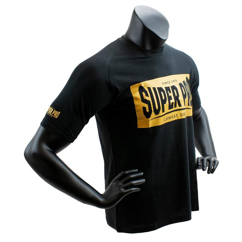 Super Pro T-Shirt S.P. Block-Logo Zwart/Goud