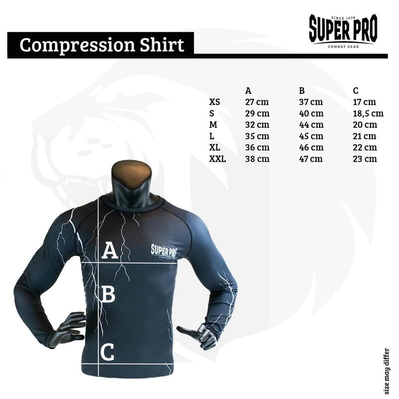 Super Pro Combat Gear Compression Shirt Long Sleeve Thunder Zwart/Grijs