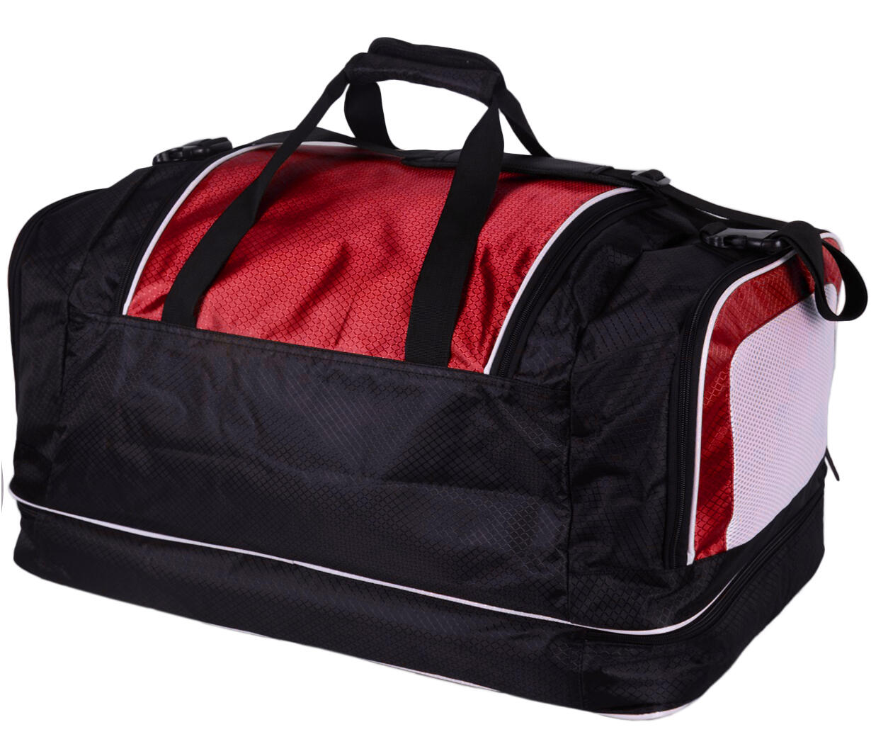 BRUBAKER Medium Base Sporttas 52L Weekendtas Zwart Rood 2/3