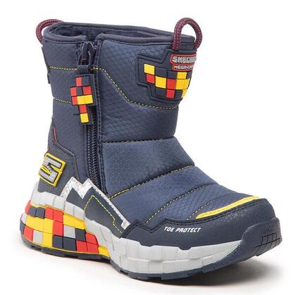 Buty zimowe dziecięce SKECHERS MEGA-CRAFT-CUBOFOR granatowe 32