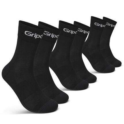 Radsocken RIDE Regular Cut Summer Coolmax GripGrab 3er-Pack Schwarz - Größe M