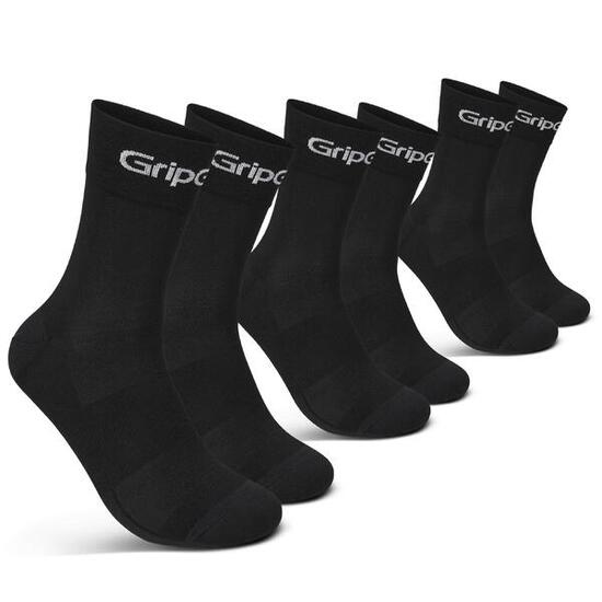 Radsocken RIDE Regular Cut Summer Coolmax GripGrab 3er-Pack Schwarz - Größe M