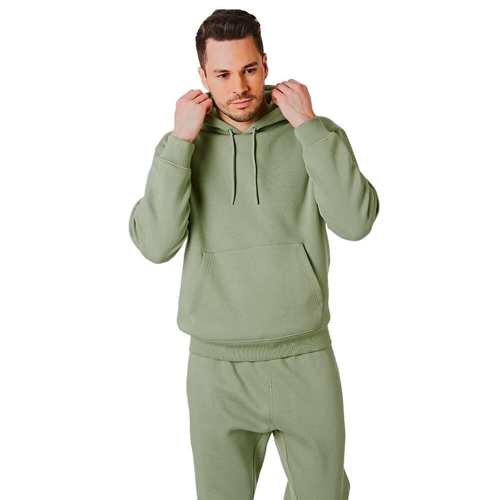 Mens Pull Over Hoodie (Khaki Green) 2/4