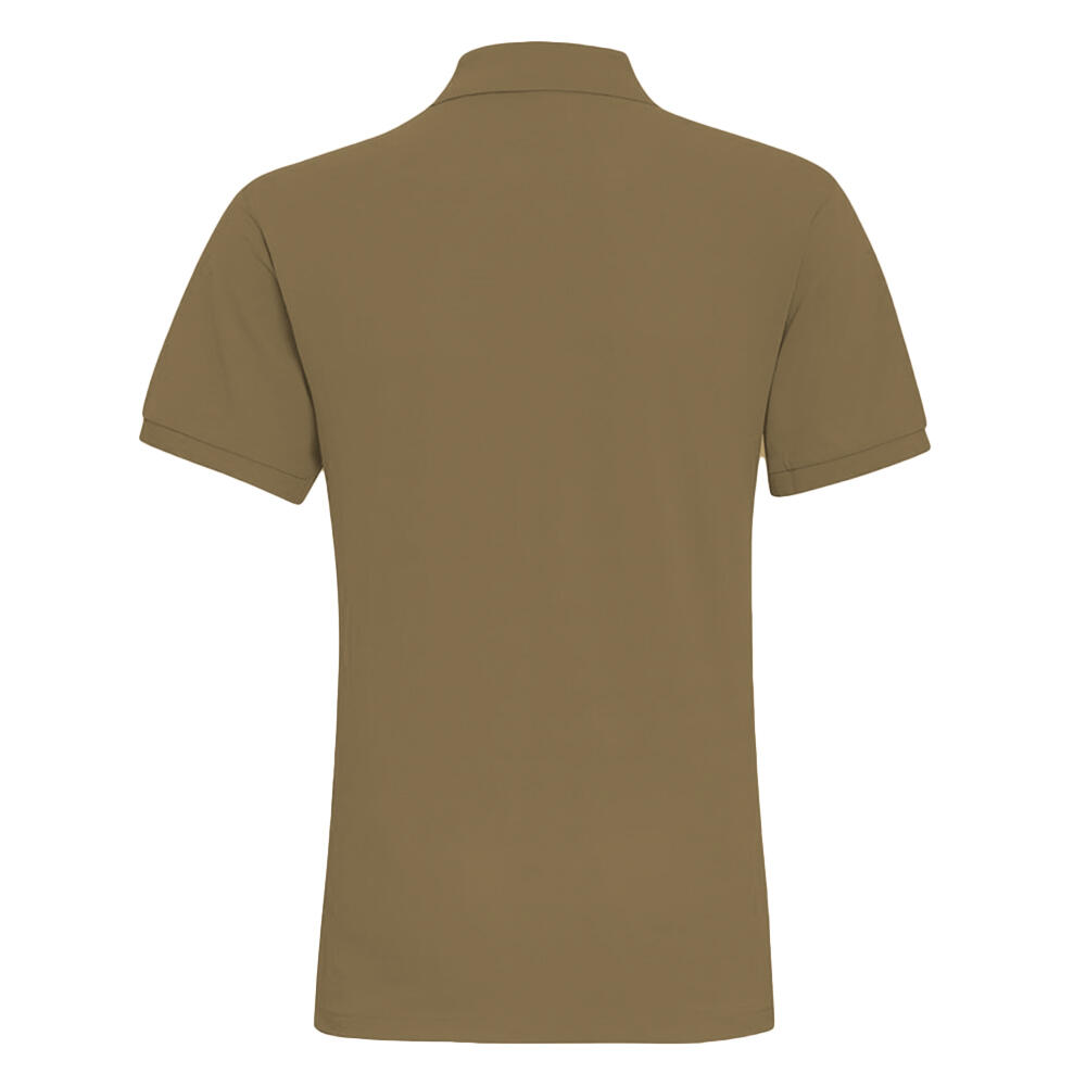 Mens Plain Short Sleeve Polo Shirt (Khaki) 2/4