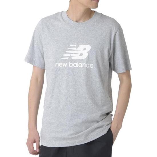 New Balance Herren T-Shirt Grau mit Stacked Logo