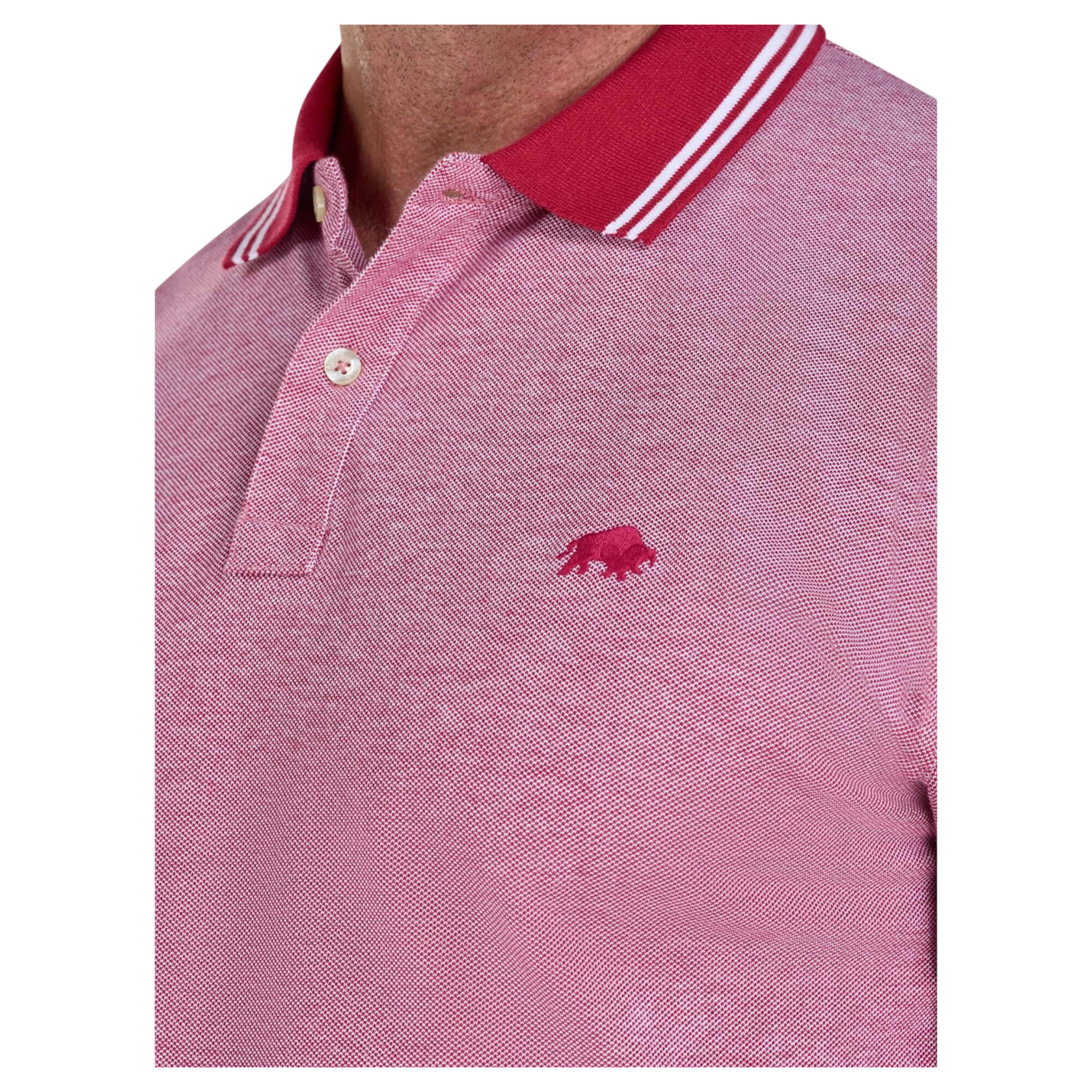 Poloshirt für , Piqué Herren Beerenrot 3/4