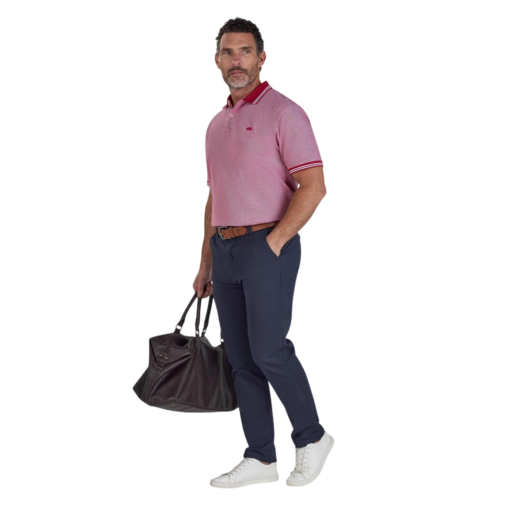 Poloshirt für , Piqué Herren Beerenrot 4/4