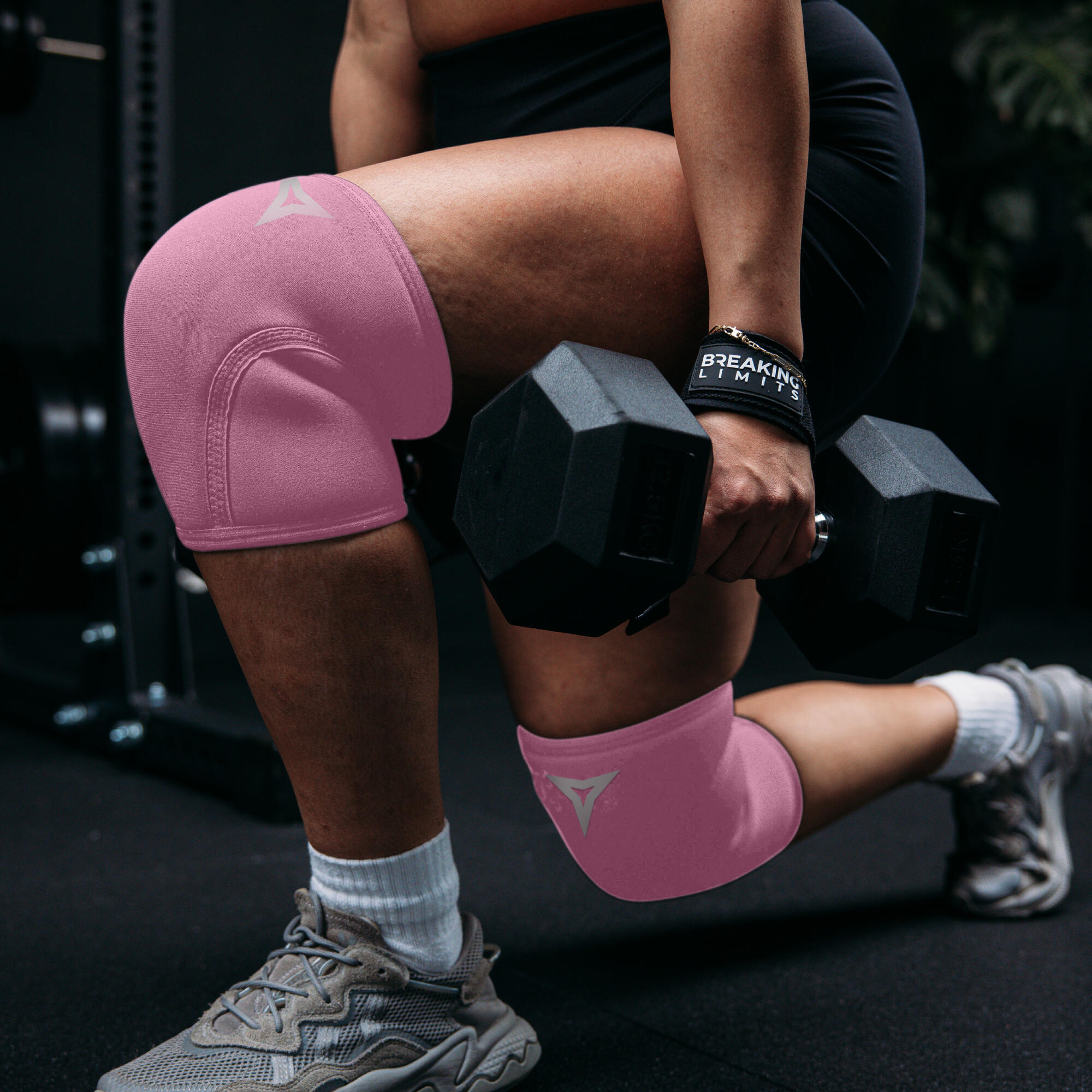 Roze Knee Sleeves Powerlifting – Voor Fitness & Crossfit – Knie Brace – 7MM 2/4