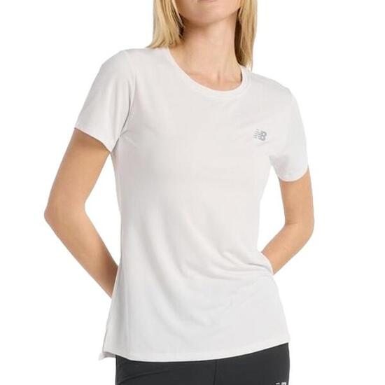New Balance Damen Sport T-Shirt Weiß Kurzarm