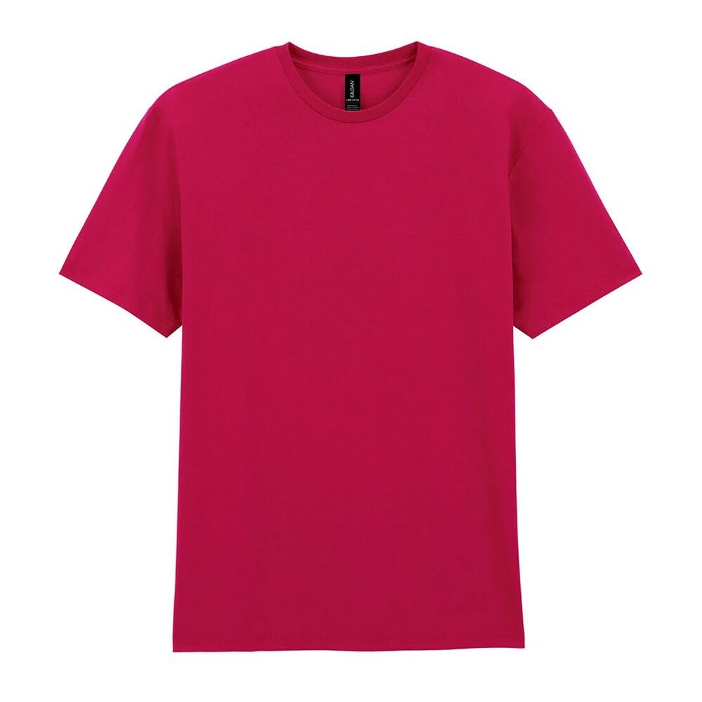 Tshirt Léger Et Uni En Coton Homme (Rouge Rose) 2/3