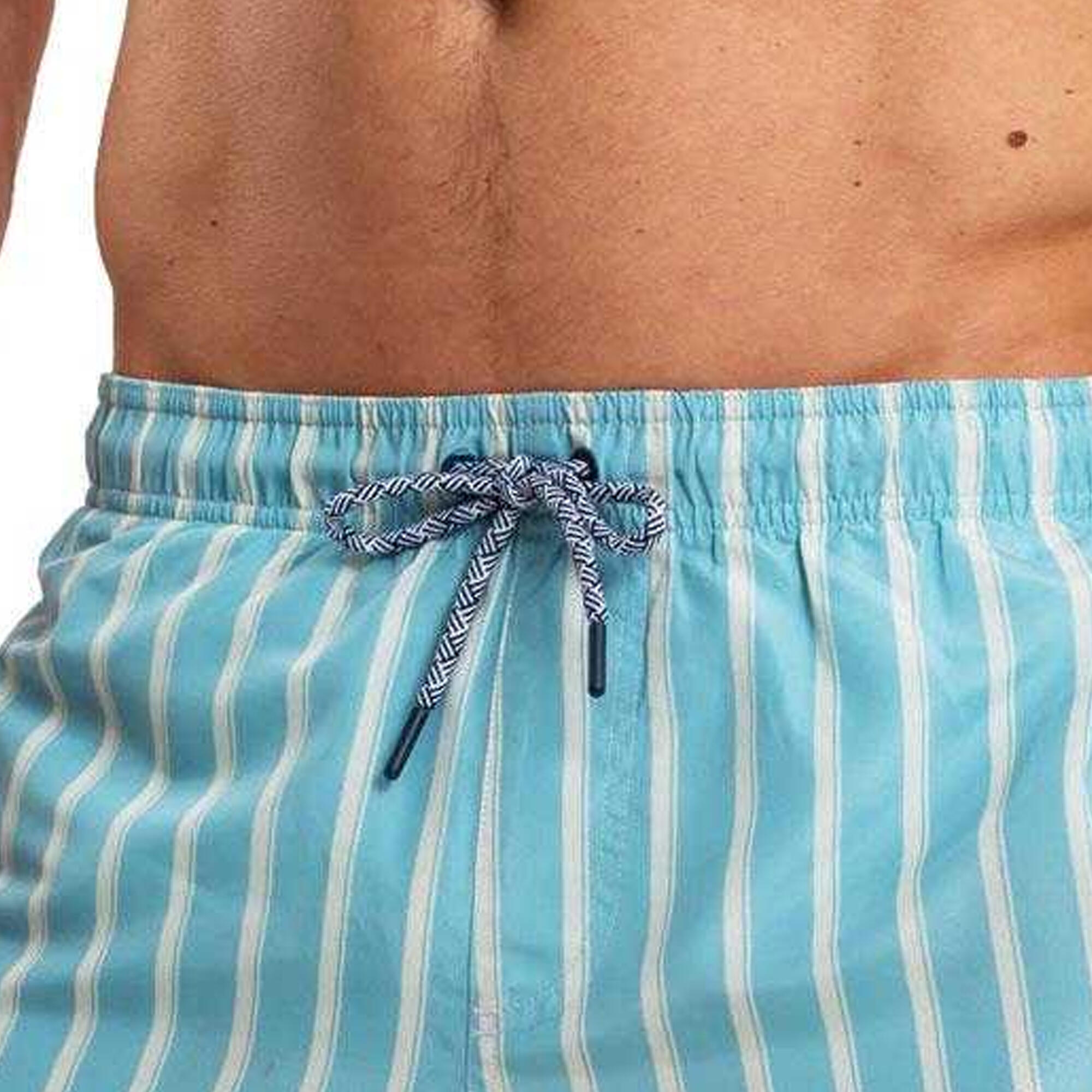 Mens Stripe Swim Shorts (Light Blue) 4/4